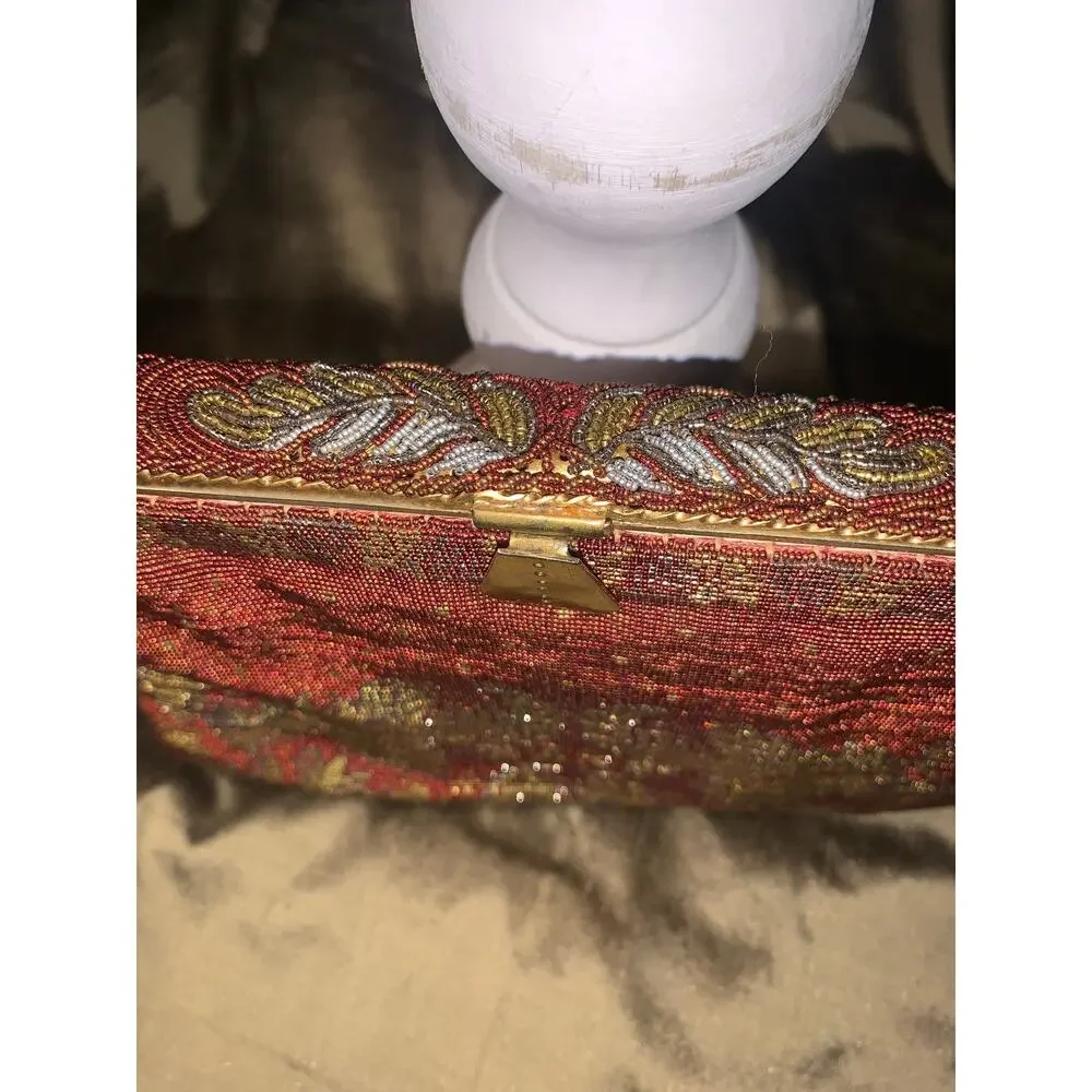 Vintage 1930s Josef Microbead Purse • Hand-Beaded Metal Bag • Made in France